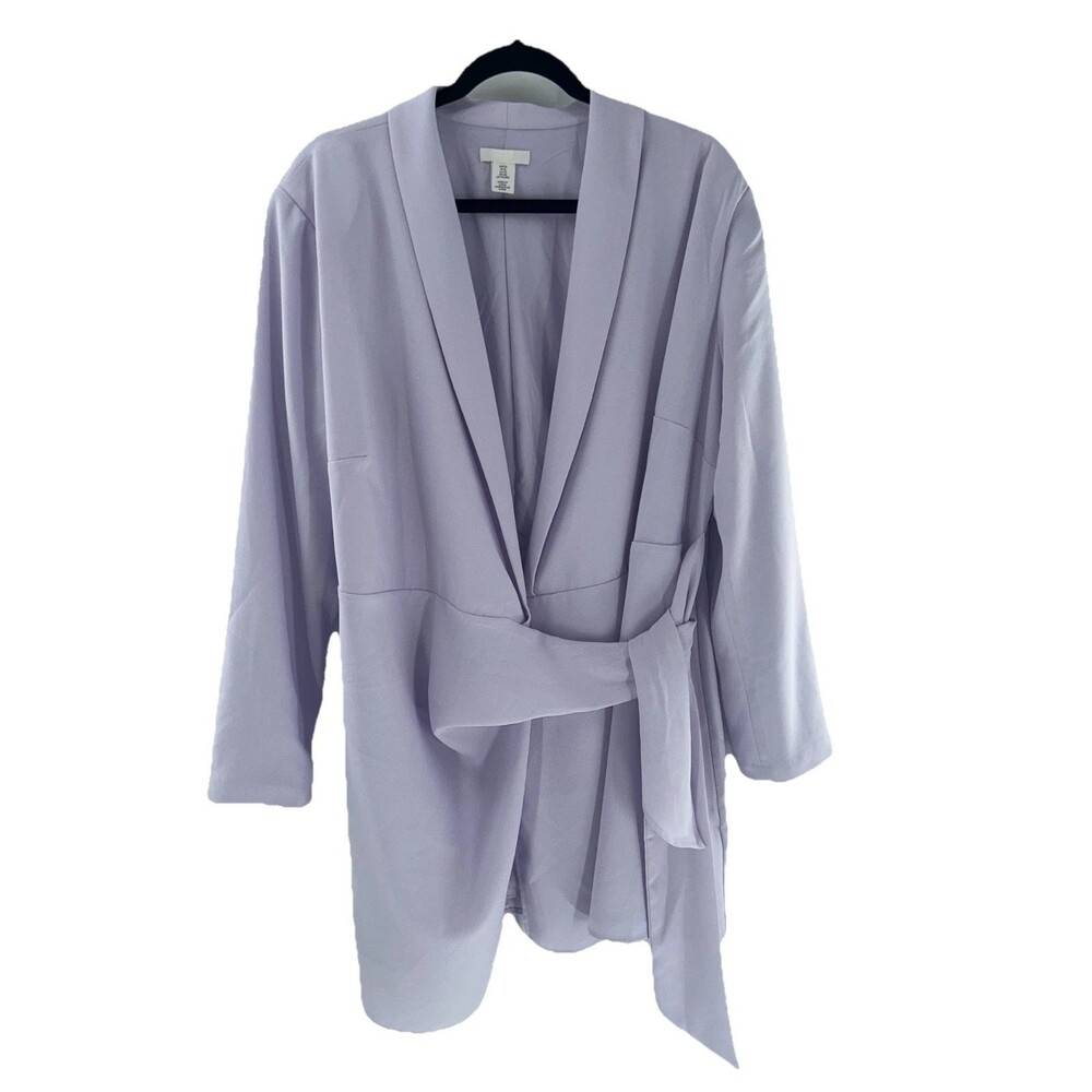 Women's H&M Lavender Long Sleeve Wrap Blazer Dress Size XL